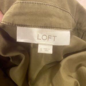 LOFT Army Green Long Sleeve Dress